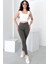 Kadın Açık Haki Süper Skinny Fit Esnek Likralı Yüksek Bel Jean Kot Pantolon JENNİE-2009 2