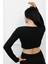 Düğmeli Mini Crop Bady Siyah - P-020494 2