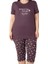 Kadın Bisiklet Yaka Düğmesiz Battal Kesim Viskon Kısa Kol Kapri Cepli Büyük Beden Pijama Takımı 3