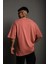 Erkek 24/1 Düz Akalite Oversize T-Shirt - Gül Kurusu 2
