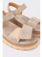Bej Deri Kadın Sandalet 5
