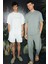 DRAVIK Erkek Yuvarlak Yaka Kısa Kol Regular Fit Yeşil T-Shirt 6