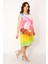 Kadın Renkli Batik Desenli Elbise 65N33613 4