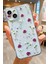 Iphone 13-Iphone 14 Uyumlu Desenli Şeffaf Silikon Kılıf Morçiçekler 1