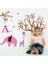 Metrashop Kids Çocuk Odası Dekorasyonu Pembe Mor Sevimli Hayvanlar ve Ağaç Hediyelik Duvar Dekoru 2