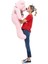 Metrashop cm Papyonlu Sevimli Peluş Şaşkın Ayı - Sevgiliye Özel Hediyelik Oyuncak - 3 Renk Seçeneği Ile (Pembe) 2