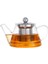 Metrashop Cam Bitki Çayı Demliği 500 ml - Çelik Süzgeçli Demlik 1