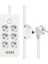 Metrashop 6'lı Akım Korumalı Priz, 1.5 Metre Kablo, 4 x Usb, 1 x Type-C Pd Girişli, Altılı Priz Çoklayıcı Grup Priz, Maks 16A Kapasite, 3000W Güç, Anahtarlı, Topraklı, Çocuk Korumalı, (Beyaz) 3