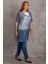 Kadın Indigo Astarsız Dantel Tül Tunik 65N18430 5