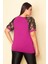 Kadın Fuşya Kolları Tül Payet Detaylı Bluz 65N28746 3
