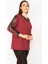 Kadın Mürdüm Dantel Detaylı Bluz 65N29505 3