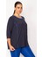 Kadın Lacivert Biye ve Kup Detaylı Tunik 65N29275 2