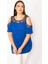 Kadın Saks Omuz Dekolteli Dantelli Bluz 65N29290 2