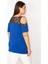 Kadın Saks Omuz Dekolteli Dantelli Bluz 65N29290 4