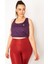 Kadın Mürdüm Sırt Detaylı Crop Bistüer 65N33327 3