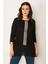 Kadın Siyah Lame Detaylı Etek Ucu Şifon Tunik 65N32079 2
