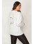 Kadın Kemik Pamuklu Kumaş Bisiklet Yakalı Sırt Baskı Detaylı Sweatshirt 65N31024 5