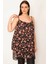 Kadın Renkli Desenli Şifon Kumaş Askılı Katlı Tunik 65N32041 5