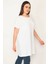 Kadın Beyaz Pamuklu Kumaş Peto Cepli Tunik 65N31752 3