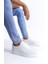 SLW165 Elite Bağcıklı Cilt Erkek Günlük Sneaker Ayakkabı Bt Beyaz 2