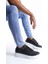 SLW155 Warrior Bağcıklı ve Fermuarlı Cilt Erkek Günlük Sneaker Ayakkabı Bt Siyah 2