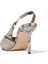 Yüksek Topuklu Kahverengi Slingback Yılan Derisi Ayakkabı 3
