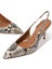 Yüksek Topuklu Kahverengi Slingback Yılan Derisi Ayakkabı 5