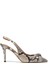 Yüksek Topuklu Kahverengi Slingback Yılan Derisi Ayakkabı 1