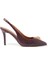 Kırmızı Yüksek Topuklu Yılan Derisi Desenli Slingback Ayakkabı 1