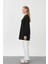 Fermuar Detaylı Siyah Sweatshirt 10613 5