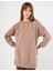 Çiçek Aplikeli Krep Sweatshırt Vizon 70009 1