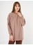 Çiçek Aplikeli Krep Sweatshırt Vizon 70009 2