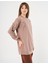 Çiçek Aplikeli Krep Sweatshırt Vizon 70009 3