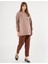 Çiçek Aplikeli Krep Sweatshırt Vizon 70009 5