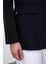 Kruvaze Yaka Tek Düğmeli Siyah Blazer Ceket 0070 2
