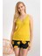 Arnetta Kadın Yellow Rose Sarı Homewear Kimono,şort Takım 4