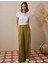Parçalı Rayon Pantolon Haki 19036 1