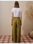Parçalı Rayon Pantolon Haki 19036 5