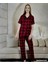 Kırmızı Ekoseli Kısa Kollu Yazlık Kadın Pijama Takımı 1