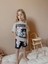 Wikiboom Kuromi T-Shirt Şort Kız Takımı Pamuklu 3