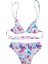 Kzı Çocuk Fırfır Detaylı Üçgen Bağlamalı Summer Flamingo Bikini Takımı 1