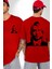Kurt Cobain Nirvana Gitarist Kadın Erkek Ön Minimal Sırt Baskılı Kırmızı Pamuklu Tişört 4