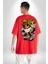 Sakin Ol Vape ve Sür Kadın Erkek Ön Minimal Sırt Baskılı Kırmızı Pamuklu Tişört 2