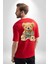 Tatlı Rehine Oyuncak Ayı Kadın Erkek Ön Minimal Sırt Baskılı Kırmızı Pamuklu Tişört 5