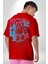 Ayıya Güven Havalı Oyuncak Ayı Kadın Erkek Ön Minimal Sırt Baskılı Kırmızı Pamuklu Tişört 2