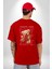 Konfor Bölgenizden Kaçın Oyuncak Ayı Kadın Erkek Ön Minimal Sırt Baskılı Kırmızı Pamuklu Tişört 5