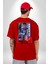 Astra Smoker Karakter Kadın Erkek Ön Minimal Sırt Baskılı Kırmızı Pamuklu Tişört 2
