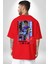 Astra Smoker Karakter Kadın Erkek Ön Minimal Sırt Baskılı Kırmızı Pamuklu Tişört 5