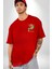 Gelecek Burada Modern Eller Kadın Erkek Ön Minimal Sırt Baskılı Kırmızı Pamuklu Tişört 3