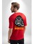 Kuralları Yık Sinirli Goril Özgür Ruh Kadın Erkek Ön Minimal Sırt Baskılı Kırmızı Pamuklu Tişört 2